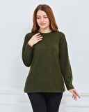 Kadın Triko Kışlık Orta Yaş Günlük Anne Bluz Kazak