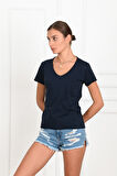 Kadın Basic Cepli Tshirt 8328