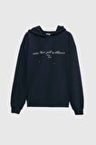 Twn Relaxed Fit Lacivert Nakışlı Sweatshirt 3ECE24ORT0493