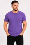 Modi Green Erkek Basic Tişört Bisiklet Yaka Kısa Kol Günlük Yazlık Slim Fit T-Shirt - Mor