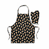 2'li set Pizza Mutfak önlüğü fırın eldiveni , Bira Mutfak önlüğü fırın Eldiveni