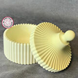 Uretti - Ayşe 7362 - El Yapımı Sarı Mumluk / Saklama Kutusu - 8 x 10 cm
