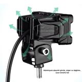 Robot Sis Farı Çift Renk Sarı-Beyaz Araç Motosiklet Off Road Led Lamba Çift Gözlü Projektör 50W Metal Arazi Çalışma Lambası 1 Adet