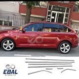 Skoda Rapid Spaceback Krom Cam Çıtası 8 prç.2013 ve üzeri P.Çelik
