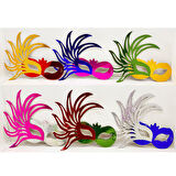 Rengarenk Kağıt Malzemeden İmal Parti Balo Maskesi 6 Adet