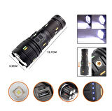 Pro F-3001 Alüminyum TG LED Güç Göstergeli Type-C Şarjlı El Feneri 100 W