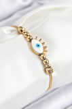 316L Çelik Göz Charm Model Gold Renk Kadın Bileklik - TJ-BB7844