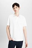 DeFacto New Regular Fit Waffle Kısa Kollu Basic Düz Beyaz Polo Tişört B4508AX24SPWT32