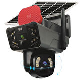 O-KAM-3915 Solar Smart Güvenlik Kamerası 4G Sim 3mp+3mp Dual Lens Alert Wi-Fi Ptz Dış Mekan