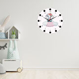 Sevimli Fil Temalı İsimli Cam Duvar Saati | Çocuklara Özel Tasarım 20x20