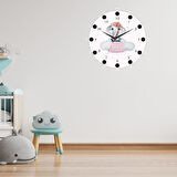 Sevimli Fil Temalı İsimli Cam Duvar Saati | Çocuklara Özel Tasarım 20x20