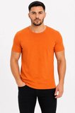Modi Green Erkek Basic Tişört Bisiklet Yaka Kısa Kol Günlük Yazlık Slim Fit T-Shirt - Turuncu