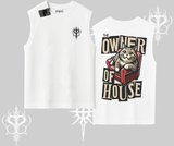 The Owner of House Kedi Arka Baskılı Kolsuz Tshirt