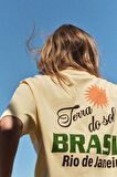 Terra Do Sol Brazil Baskılı %100 Pamuk Tişört Kadın