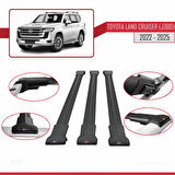 Toyota Land Cruiser (J300) 2022 ve Sonrası ile Uyumlu FLY Model Ara Atkı Tavan Barı Siyah 3 Adet