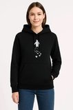 Modi Green Nihilist Penguen Temalı Oversize Kapüşonlu Sweatshirt - Siyah