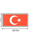 Türkiye Bayrak Dikdörtgen - Cırt - Patch - Peç - Arma - 8.5 x 4.5 cm