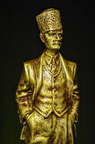Özel Tasarım Büyük Boy Mustafa Kemal Atatürk Altın / Bronz Heykel Biblo