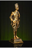 Özel Tasarım Büyük Boy Mustafa Kemal Atatürk Altın / Bronz Heykel Biblo