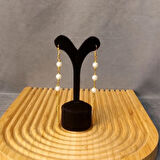 Uretti - Tuğba 9352 - 2306 El Yapımı İncili Zincir Küpe