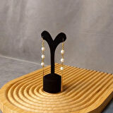 Uretti - Tuğba 9352 - 2306 El Yapımı İncili Zincir Küpe