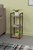 CMK Store Metal Ahşap Dekoratif Çok Amaçlı Raf 3 Katlı Banyo Mutfak Rafı Çiçeklik Organizer Atlantik Çam