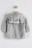 Next Baby Gri Tam Polar Astarlı Kapüşonlu Peluş Ceket