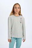 DeFacto Kız Çocuk Pijama Takımı Looney Tunes Uzun Kollu Üst Uzun Alt D6062A824AUGR379