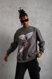 Modi Green Erkek Güvercin Baskılı Sweatshirt - Gri