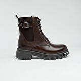 Hakiki Deri Fermuarlı Kadın Bot 