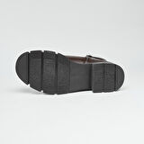 Hakiki Deri Fermuarlı Kadın Bot 