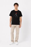 Modi Green Erkek Kore Parmak Kalp Aşk Temalı Minimal Baskılı Tişört Yazlık Kısa Kol T-Shirt - Siyah