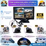 Karavan Kamera Seti 4 Kameralı 10 inç Dokunmatik Ekranlı 256 GB SD Destekli Tak Kullan 