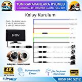 Karavan Kamera Seti 4 Kameralı 10 inç Dokunmatik Ekranlı 256 GB SD Destekli Tak Kullan 