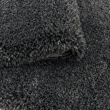Süpersoft Peluş Shaggy Halı düz renkli Grey Çocuk Odası Oturma Odası Salon Mutfak Halısı