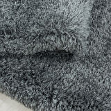 Yuvarlak Süpersoft Peluş Shaggy Halı düz renkli Açık Grey Çocuk Odası Oturma Odası Salon Mutfak Halı