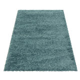 Yuvarlak Soft Shaggy Halı Salon oturma mutfak halısı yumuşak yüksek havlı düz Aqua pastel Mavi