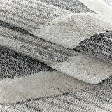 Yuvarlak Modern İskandinav Bukle kabartmalı 3D Baklava desenli Halı Gri Oturma-Salon Mutfak Halı