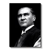 Siyah Fonlu Atatürk - Karizmatik Portre Kanvas Tablo