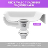 Pop-Up Lavabo Sifon Seti – Körüklü Tahliye ve Adaptör Conta Dahil, Kolay Montaj ve Standart Uyumlu Tasarım