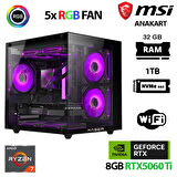 Xaser Cube X70 Ryzen 7 5700x 32GB Ram 1TB M.2 NVMe SSD 8GB RTX5060 Ti Masaüstü Oyuncu Bilgisayarı