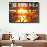 Tren İstasyonu - Akşam Güneşi Anime Kanvas Tablo