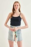Askılı Viskon Crop Bluz