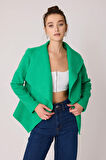 Aksesuar Bağlamalı Asimetrik Kesim Ceket