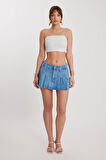 İp Askılı Pullu Crop Bluz