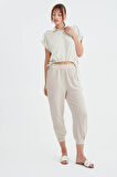 Viskon Keten Pileli Pantolon