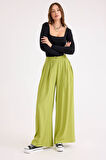 Pileli Geniş Paça Pantolon