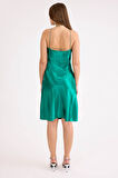 İp Askılı Midi Boy Saten Elbise