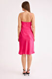 İp Askılı Midi Boy Saten Elbise