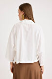 Düşük Omuz Oversize Crop Gömlek